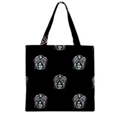 Tibal Mask Motif Drawing Pattern Zipper Grocery Tote Bag by dflcprintsclothing