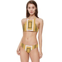 Abstract Pattern Geometric Backgrounds   Banded Triangle Bikini Set