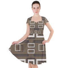 Abstract Pattern Geometric Backgrounds   Cap Sleeve Midi Dress by Eskimos