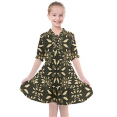 Folk Flowers Print Floral Pattern Ethnic Art Kids  All Frills Chiffon Dress by Eskimos