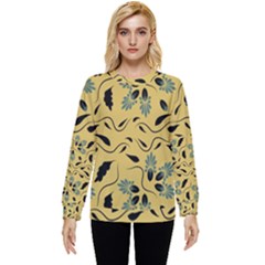 Folk Flowers Print Floral Pattern Ethnic Art Hidden Pocket Sweatshirt by Eskimos