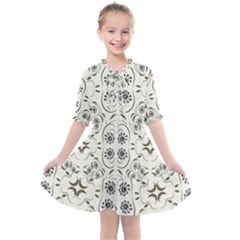 Folk Flowers Print Floral Pattern Ethnic Art Kids  All Frills Chiffon Dress by Eskimos