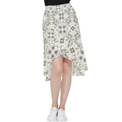 Folk Flowers Print Floral Pattern Ethnic Art Frill Hi Low Chiffon Skirt by Eskimos