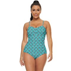 Digital Illusion Retro Full Coverage Swimsuit by Sparkle