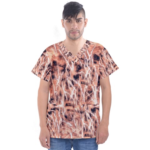 Pink Desire Men s V-neck Scrub Top by DimitriosArt