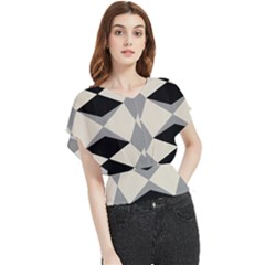 Abstract Pattern Geometric Backgrounds   Butterfly Chiffon Blouse