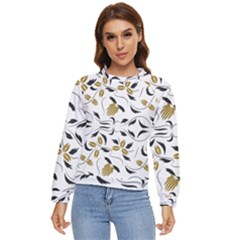 Folk Flowers Print Floral Pattern Ethnic Art Women s Long Sleeve Raglan Tee