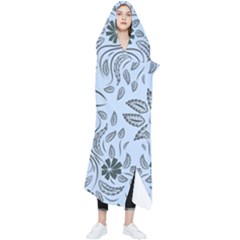 Folk Flowers Print Floral Pattern Ethnic Art Wearable Blanket by Eskimos