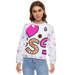 Floral-1814372 Blessed-cartoon-text-clipart-hand-drawn-colored-whimsical-special-occasion-reads-43718964 Women s Long Sleeve Raglan Tee