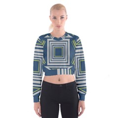 Abstract Pattern Geometric Backgrounds   Cropped Sweatshirt by Eskimos