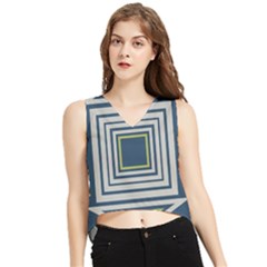 Abstract Pattern Geometric Backgrounds   V-neck Cropped Tank Top by Eskimos