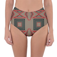 Abstract Pattern Geometric Backgrounds   Reversible High-waist Bikini Bottoms by Eskimos