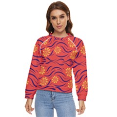 Folk Flowers Print Floral Pattern Ethnic Art Women s Long Sleeve Raglan Tee