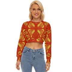 Folk Flowers Print Floral Pattern Ethnic Art Lightweight Long Sleeve Sweatshirt