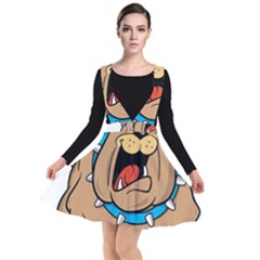 Bulldog-cartoon-illustration-11650862 Plunge Pinafore Dress by jellybeansanddinosaurs