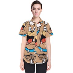 Bulldog-cartoon-illustration-11650862 Women s Short Sleeve Shirt