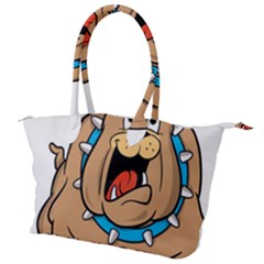 Bulldog-cartoon-illustration-11650862 Canvas Shoulder Bag by jellybeansanddinosaurs