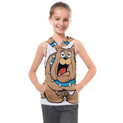 Bulldog-cartoon-illustration-11650862 Kids  Sleeveless Hoodie by jellybeansanddinosaurs