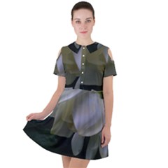 The Peace Short Sleeve Shoulder Cut Out Dress  by intuitionapparel