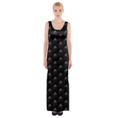 Animal Eyes Close Up Motif Pattern Thigh Split Maxi Dress by dflcprintsclothing