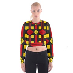 Abstract Pattern Geometric Backgrounds   Cropped Sweatshirt by Eskimos