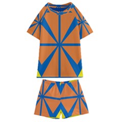 Abstract Pattern Geometric Backgrounds   Kids  Swim Tee And Shorts Set by Eskimos