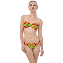 Abstract Pattern Geometric Backgrounds   Classic Bandeau Bikini Set by Eskimos