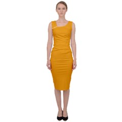 Orange Midi Pencil Dress