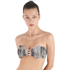 Luxury Snake Print Twist Bandeau Bikini Top by CoshaArt