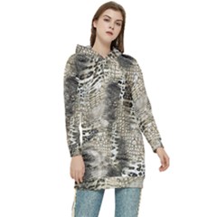 Luxury Snake Print Women s Long Oversized Pullover Hoodie by CoshaArt