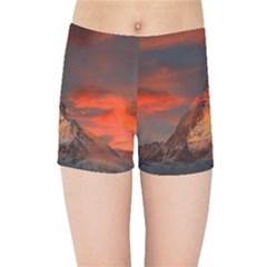 Switzerland-zermatt-mountains-snow- Kids  Sports Shorts by Amaryn4rt