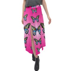 Butterfly Velour Split Maxi Skirt by Dutashop