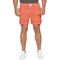 Mudcloth Hot Tangerine Men s Runner Shorts by MickiRedd