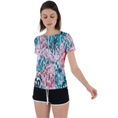 Colorful Spotted Reptilian Coral Back Circle Cutout Sports Tee by MickiRedd