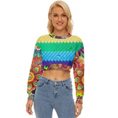 Mandalas-1084082 Textured-rainbow Lightweight Long Sleeve Sweatshirt by jellybeansanddinosaurs