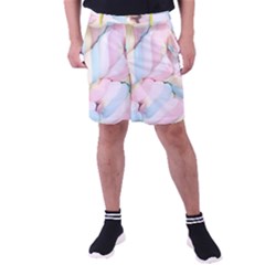 Rainbow-cake-layers Marshmallow-candy-texture Men s Pocket Shorts by jellybeansanddinosaurs