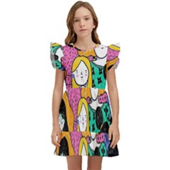 Women Kids  Winged Sleeve Dress by Sparkle