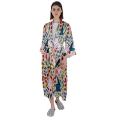 Floral Maxi Satin Kimono by Sparkle