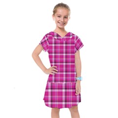 Pink Tartan-9 Kids  Drop Waist Dress by tartantotartanspink