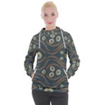 Folk flowers print Floral pattern Ethnic art Women s Hooded Pullover