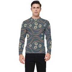 Folk Flowers Print Floral Pattern Ethnic Art Men s Long Sleeve Rash Guard by Eskimos