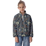 Folk flowers print Floral pattern Ethnic art Kids  Half Zip Hoodie