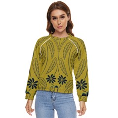 Folk Flowers Print Floral Pattern Ethnic Art Women s Long Sleeve Raglan Tee