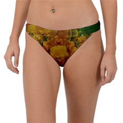 Tropical Spring Rose Flowers In A Good Mood Decorative Band Bikini Bottom by pepitasart