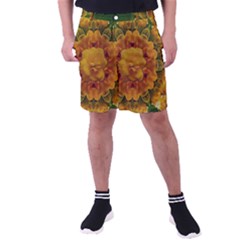 Tropical Spring Rose Flowers In A Good Mood Decorative Men s Pocket Shorts