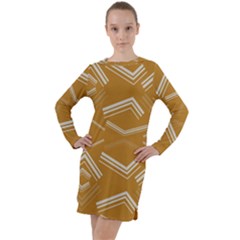 Abstract Geometric Design    Long Sleeve Hoodie Dress by Eskimos