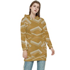 Abstract Geometric Design    Women s Long Oversized Pullover Hoodie by Eskimos