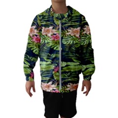 Flowers Pattern Kids  Hooded Windbreaker