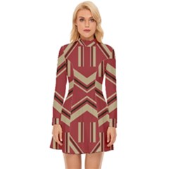 Abstract Pattern Geometric Backgrounds   Long Sleeve Velour Longline Dress by Eskimos