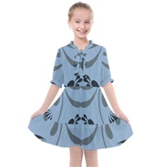 Folk Flowers Print Floral Pattern Ethnic Art Kids  All Frills Chiffon Dress by Eskimos